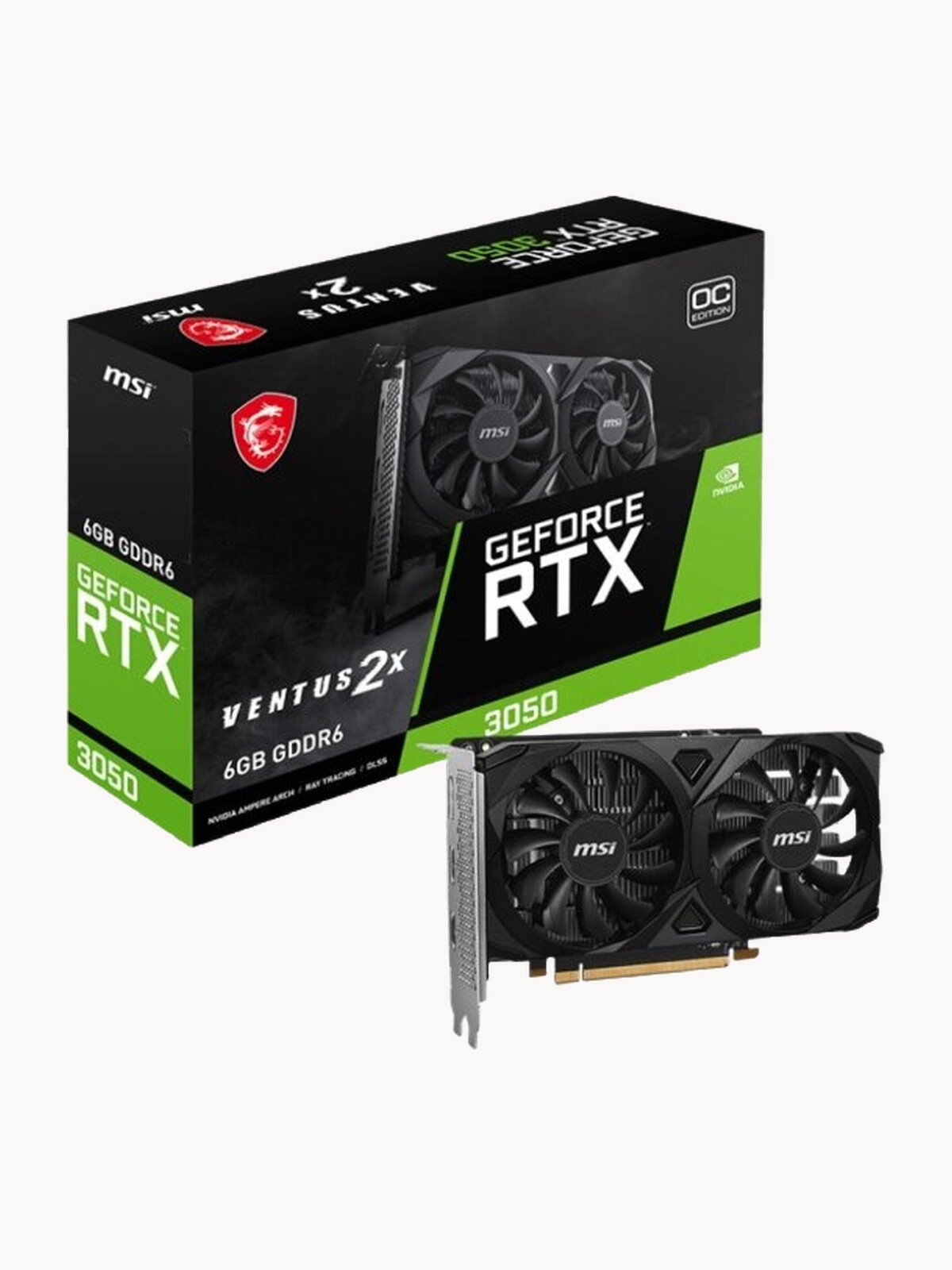 Видеокарта Msi GeForce RTX 3050 VENTUS 2X E OC 6G