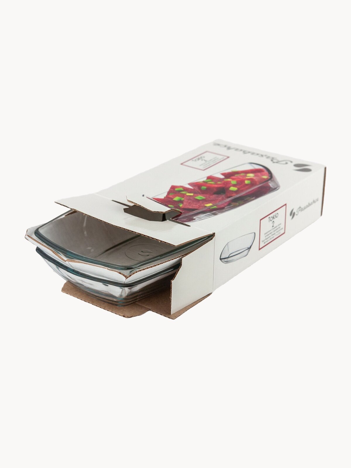 Блюдо стеклянное прямоугольное 180х120 мм, набор 2 шт, Pasabahce, салатник сервировочный