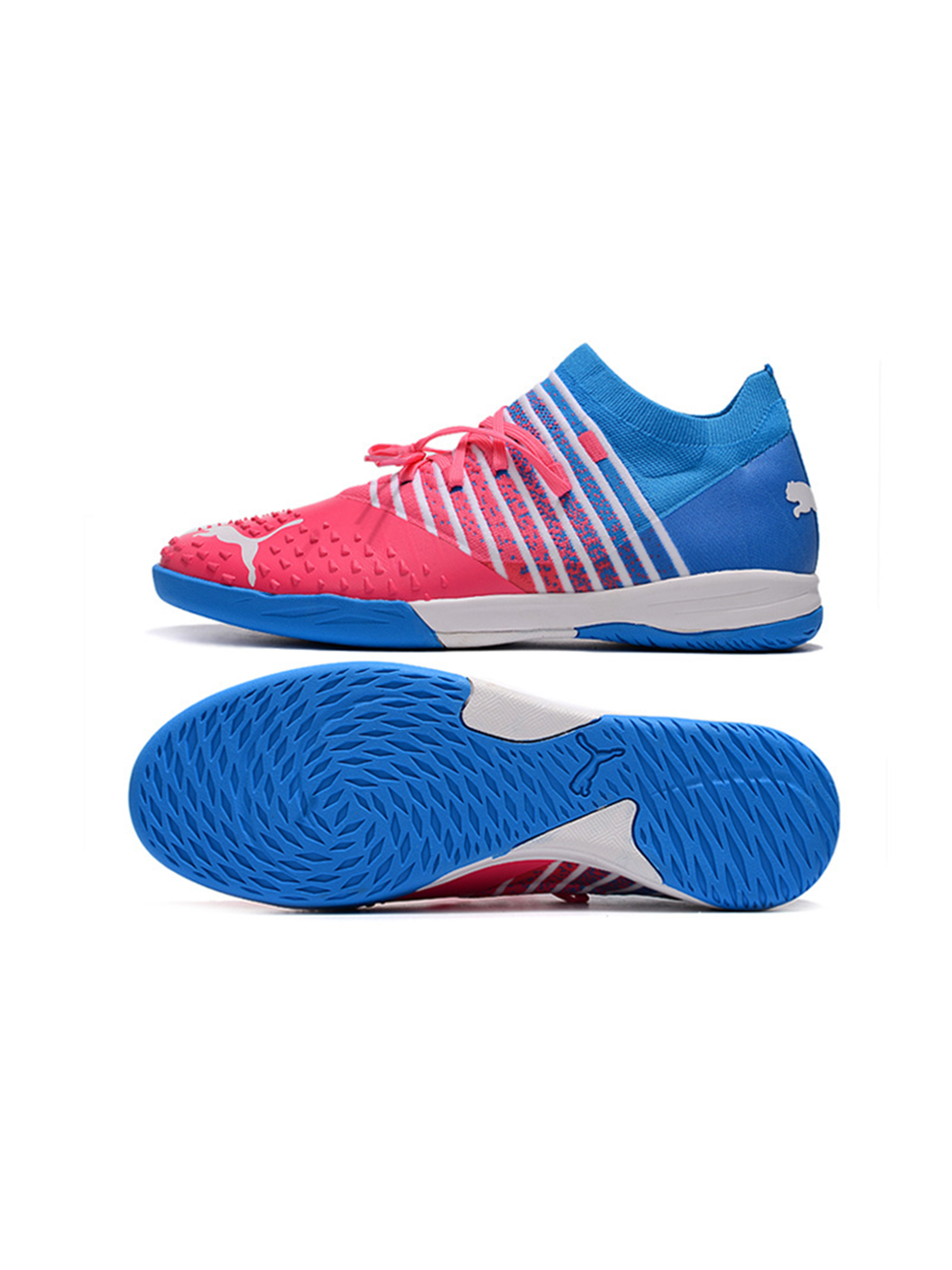 Футзалки , размер 39, белый/голубой/розовый — фото 1