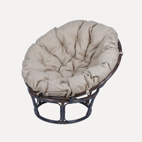 Изображение товара Кресло Папасан из натурального ротанга 23/01 темно-коричневый с подушкой