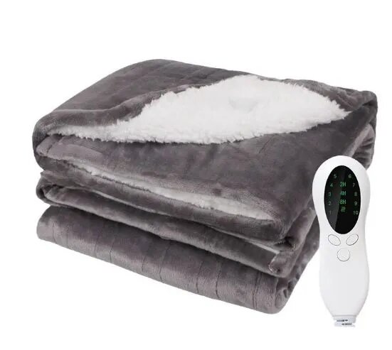 Большое электрическое одеяло150*80cm, Электрогрелка, Серый, черно-серый