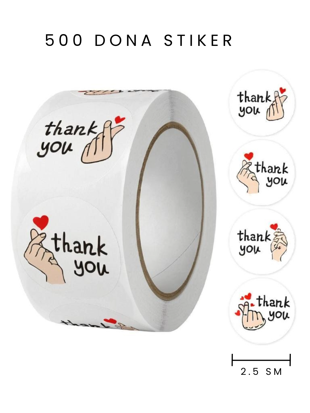 Thank You стикеры — наклейки благодарности, 500 шт, упаковка