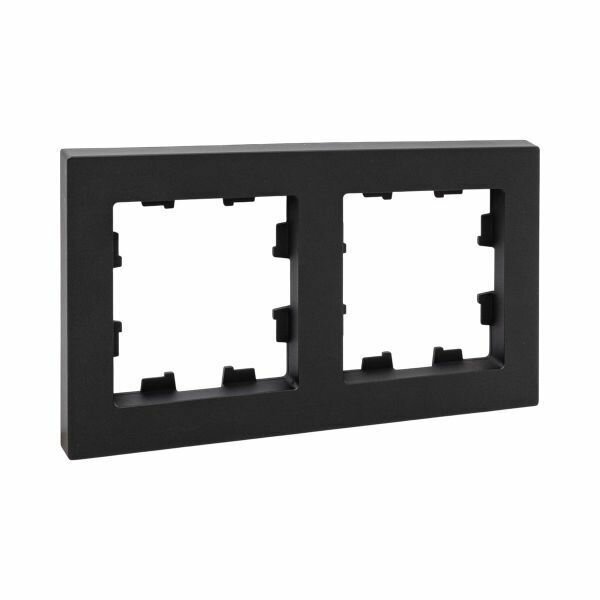 Рамка 2-м Эпика пластик черн. EKF UP1-FPB-02