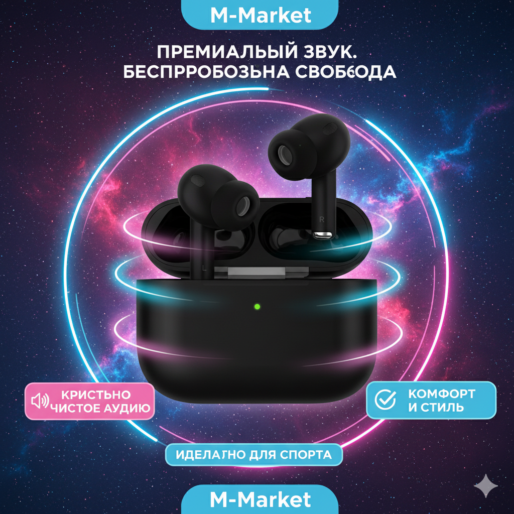 Наушники "AirPods Pro" T 105, с шумоподавлением, 2 микрофона, Bluetooth 5.3
