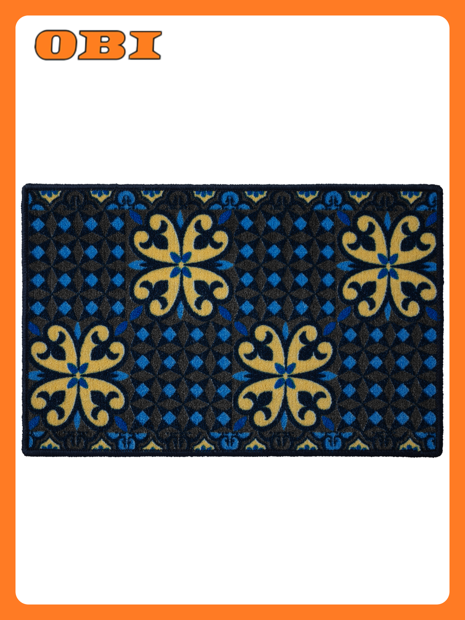 Коврик Нева Тафт Мирано полиамид противоскользящий синий 40x60 см