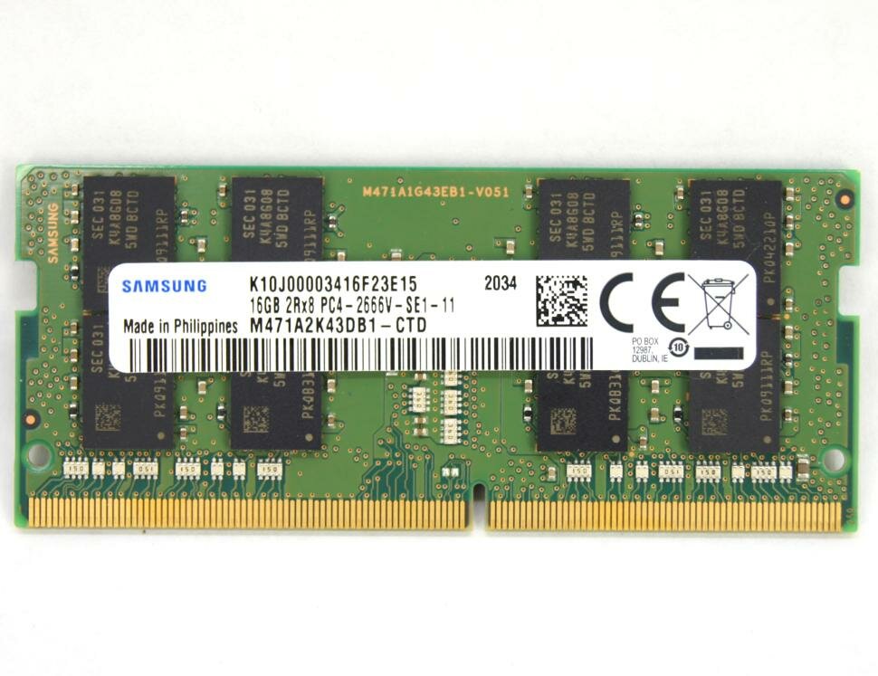 Оперативная память samsung ddr4 16gb 1rx8 pc4 2666v — купить по