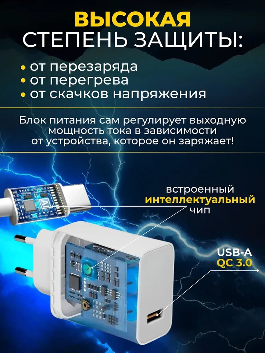Адаптер быстрой зарядки 67W USB Fast Charging для Huawei Xiaomi Quick Charge 5.0 — фото 1