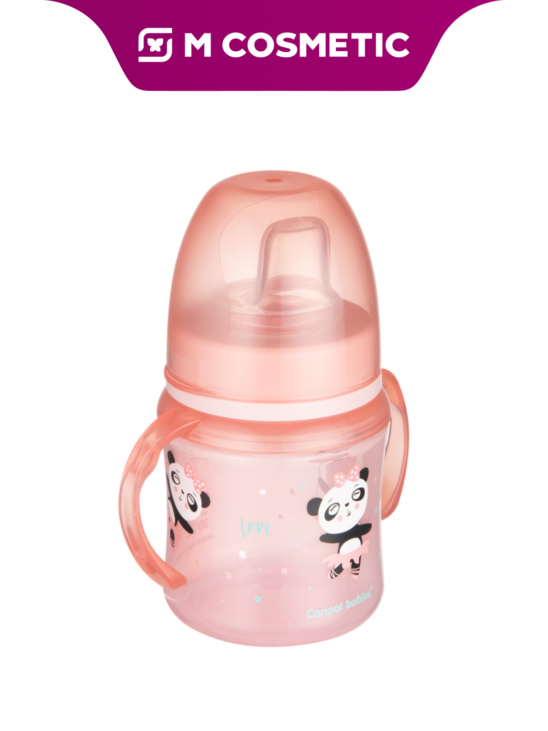 Поильник Canpol Babies EASYSTART «Экзотические Животные», обучающий, мягкий носик, 120 мл, розовый