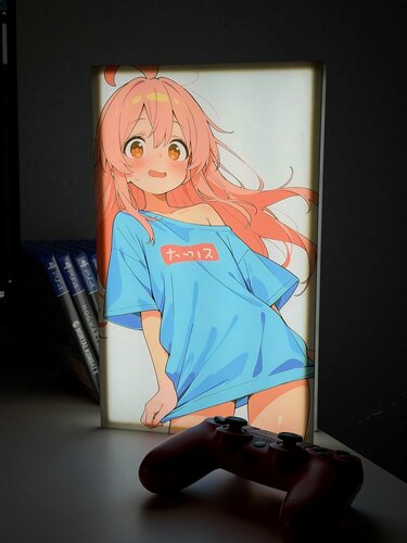 Изображение товара Светильник с Махиро Оямой "Мой братик теперь не братик" (Oniichan wa Oshimai!), акриловый с LED подсветкой, 33x20 см