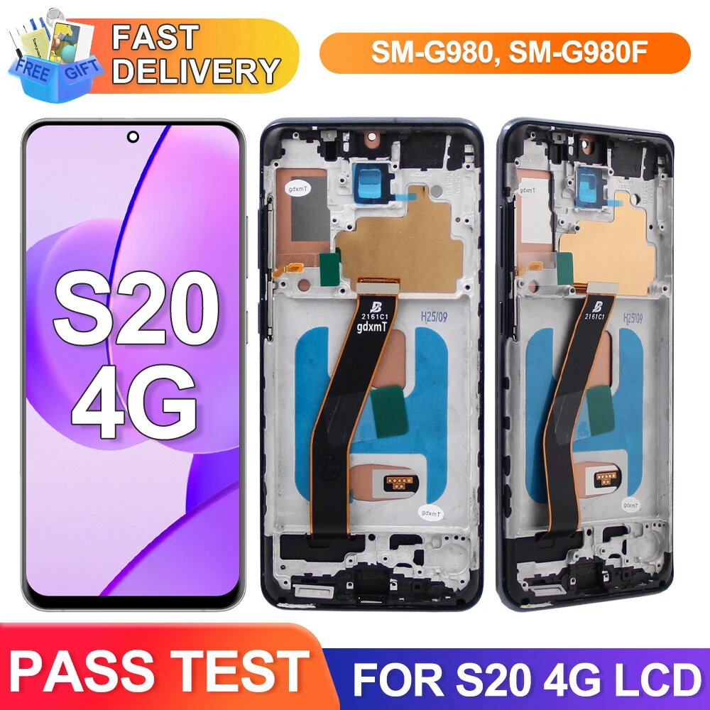 Дисплей для Samsung S20 4G Silver Frame 4G