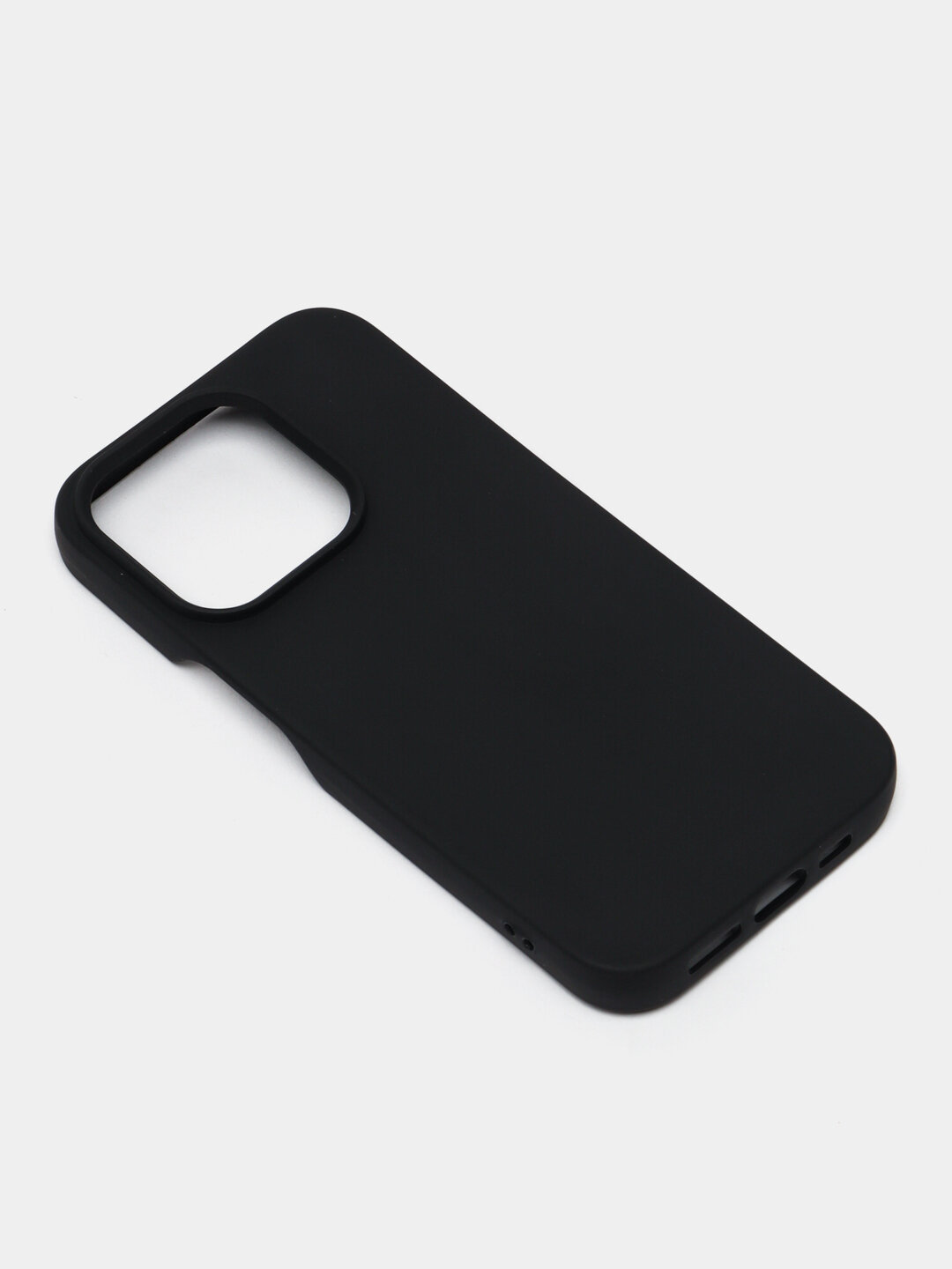 Чехол, для iPhone 15 Plus, мягкий, силиконовый, матовый, черный — фото 1