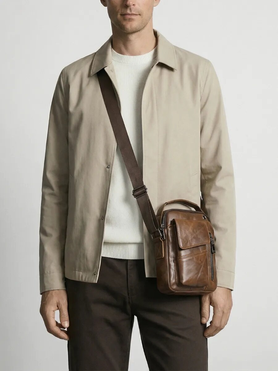 Сумка барсетка Daniele Riccardi, коричневый — фото 1