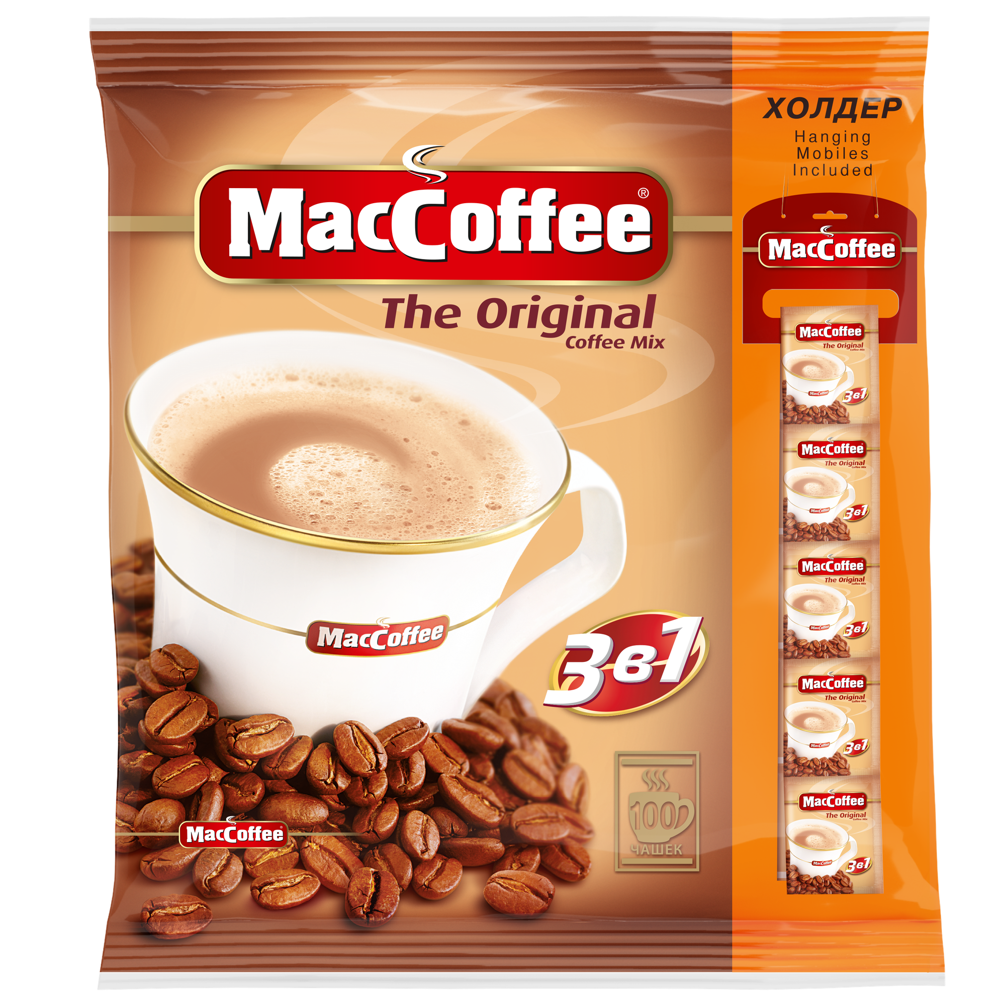 Растворимый кофе MacCoffee The Original 3 в 1, в пакетиках, 25 уп, 500 г