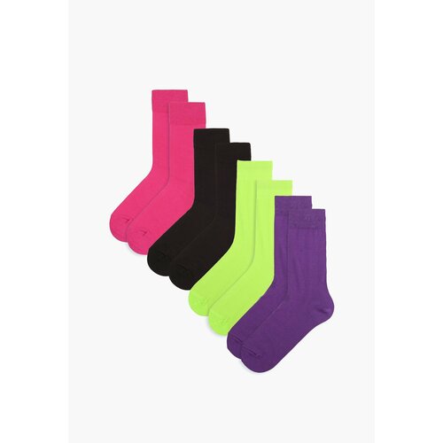 фото Носки big bang socks однотонные, комплект, 4 пары, размер 40-44, мультиколор