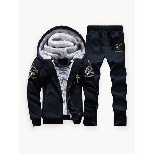 Мужской флисовый костюм с капюшоном