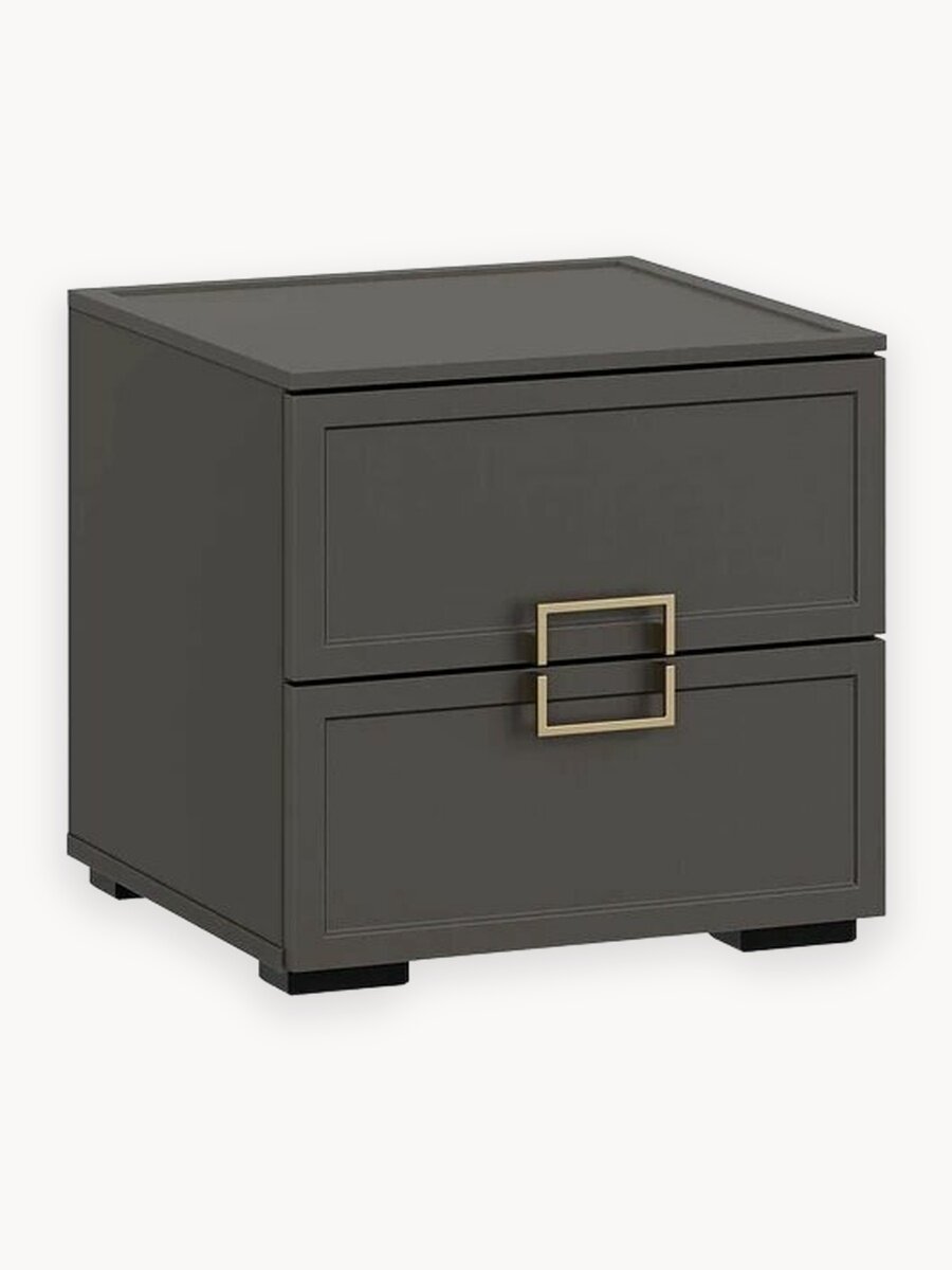 Тумба прикроватная Мебель Трия "Стелла", с ящиком, 2 ящика, серая, ЛДСП, 43,2x45х45см