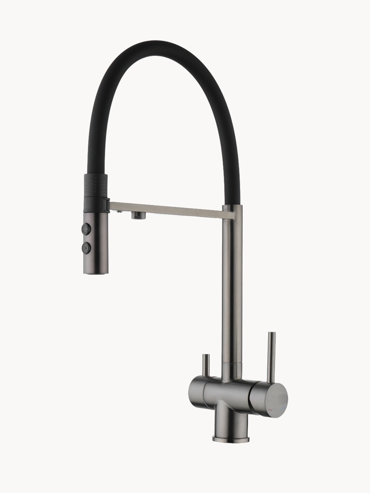 NEW. Смеситель для кухни Esko Line с подключением к фильтру EL_K122GrB, графит/черный