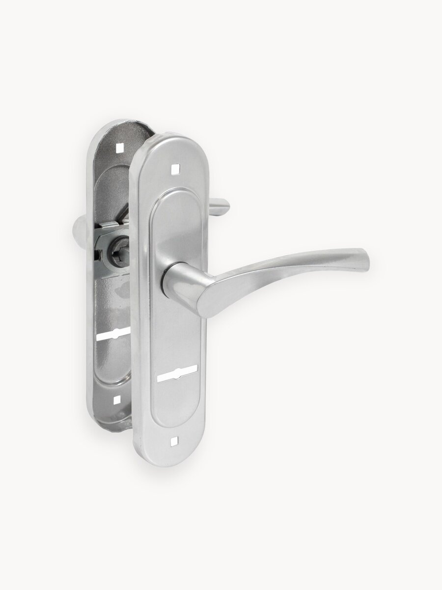 Ручка дверная на планке хром Птимаш к ЗВ9-4.07