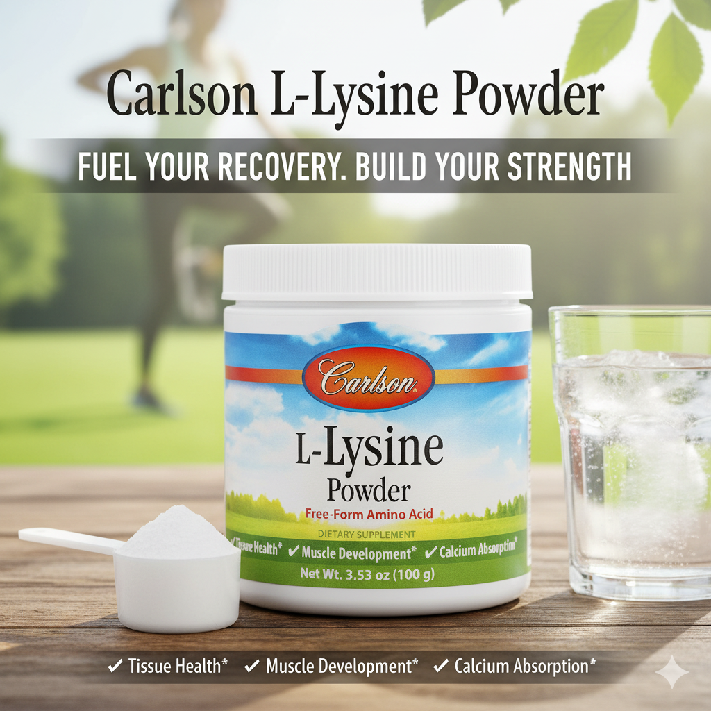 Carlson L-Lysine Powder 960mg 100 g 83 serving , Карлсон Л-Лйсине