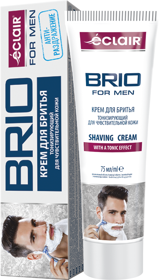 BRIO FOR MEN Крем для бритья успокаивающий для чувствительной кожи,75мл