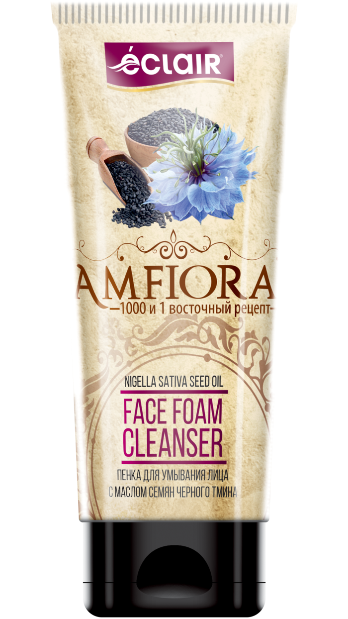 Пенка для умывания лица "Amfiora" С маслом семян черного тмина, 180мл
