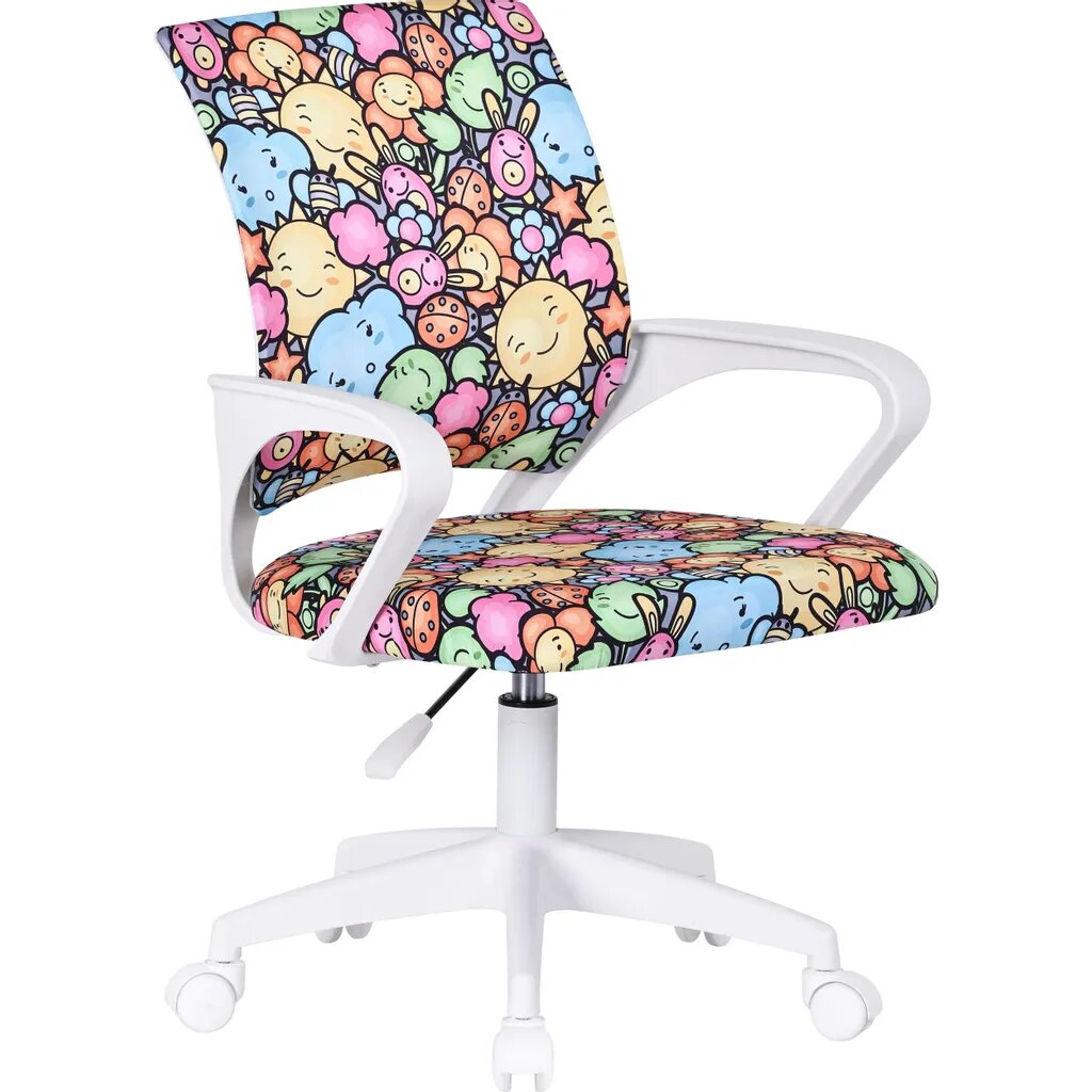 Кресло детское Defender Fiesta, на колесиках, ткань, мультиколор [64817]