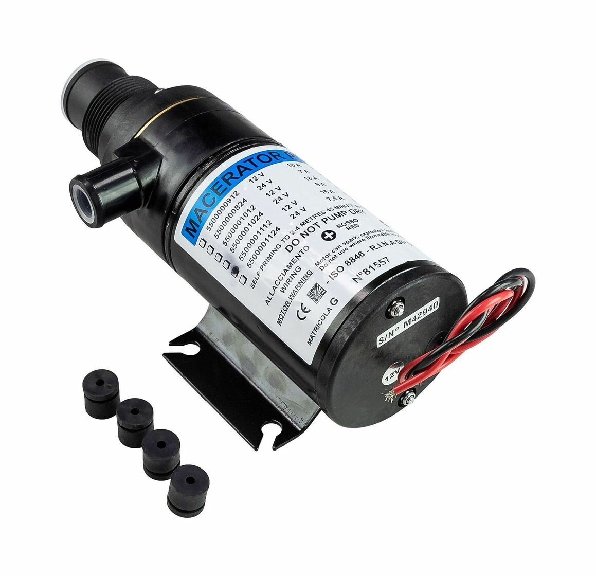 Помпа туалета с мацератором, 12 В, 43 л/мин