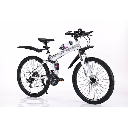 Горный складной велосипед GROM, городской, 26 дюймов / взрослый, мужской и женский для прогулки / скоростной, спортивный велик для подростков белый