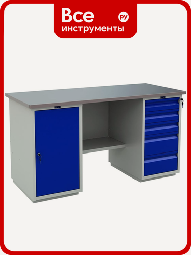 Изображение товара Верстак практик WT160. WD1/WD5.000 S30399715246, Порошковая краска исключает ржавление металлических элементов мебели