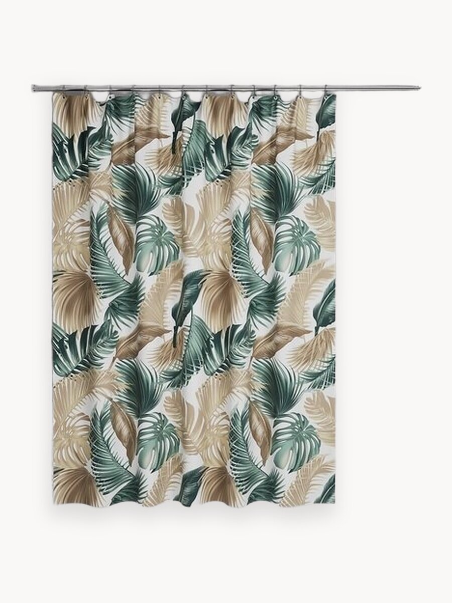 Штора для ванной IDDIS Base BF06P18i11 180x200 см тканевая водонепроницаемая с кольцами бежевая