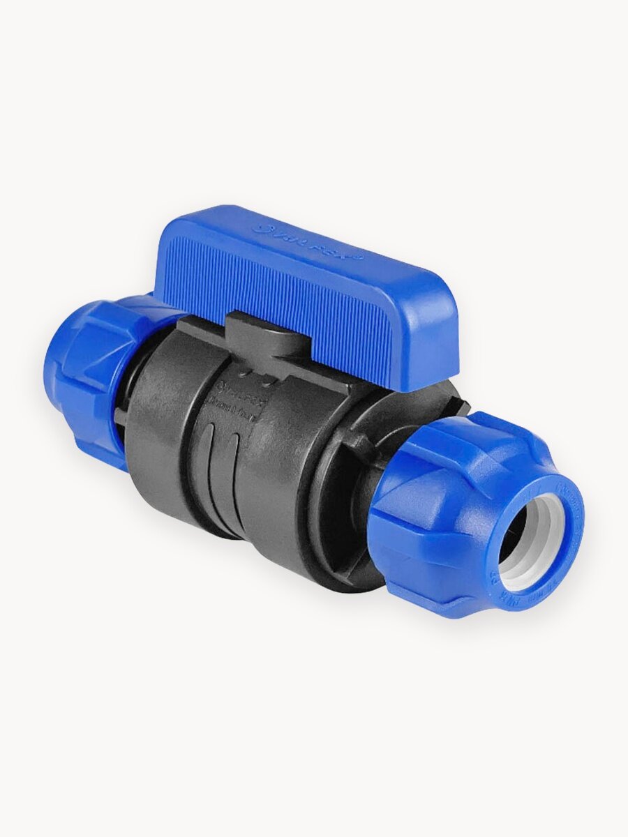 Кран шаровой ПНД компрессионный цанга цанга разборный 20х20 VALFEX