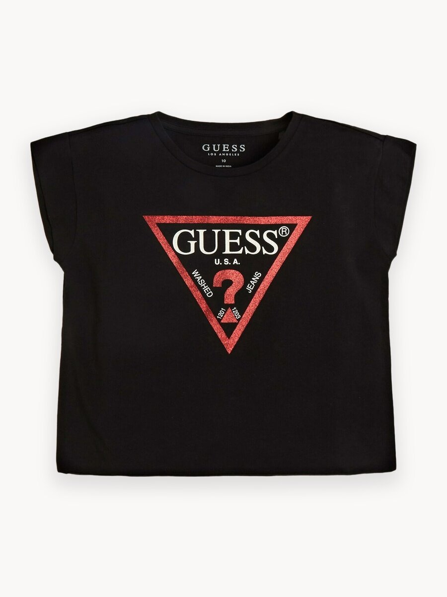 Футболка GUESS, размер 8 лет, черный/красный