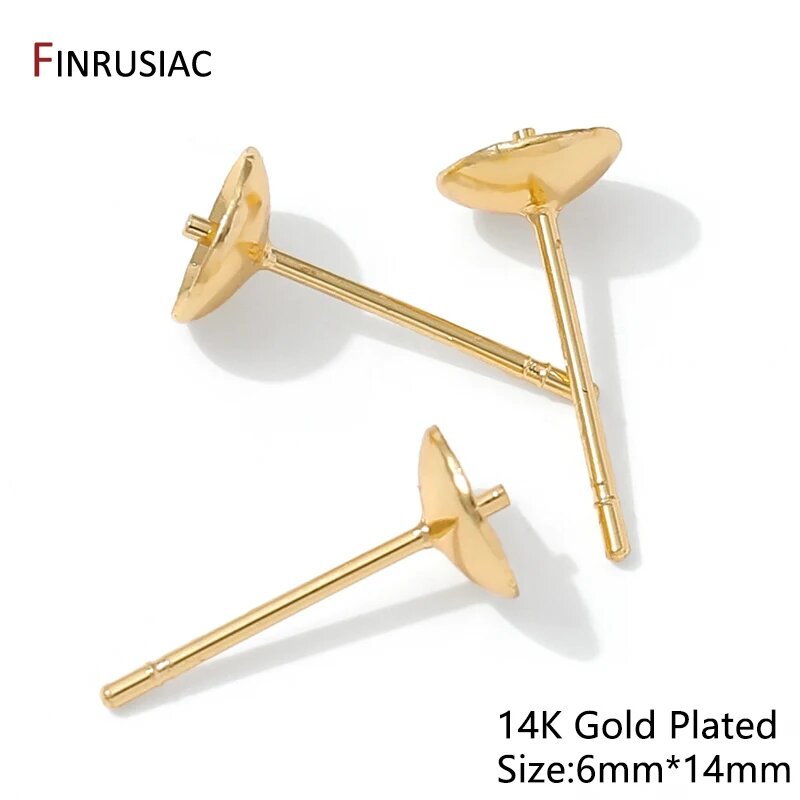 Основы для сережек 14K Gold Plated, 6mm*14mm