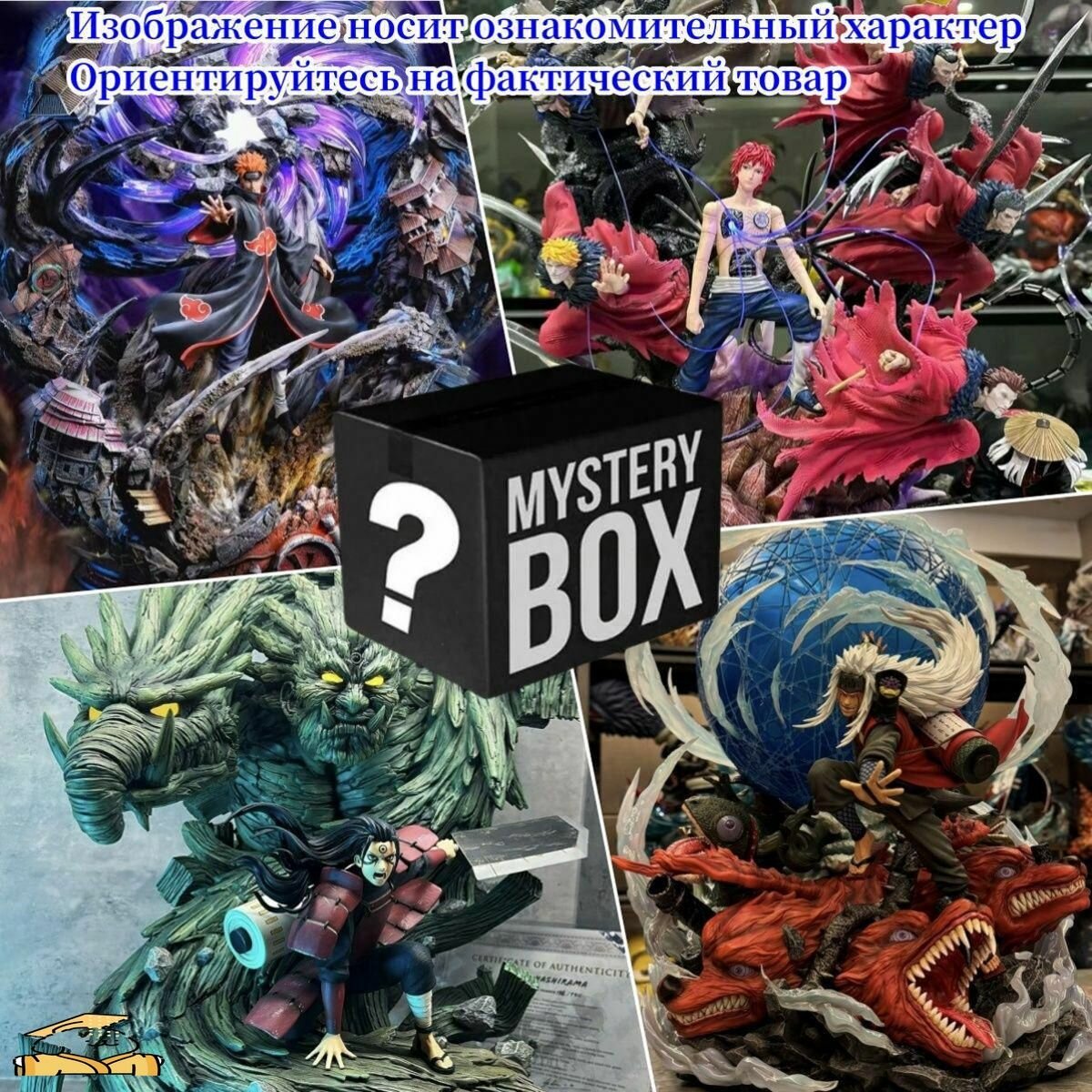 Сюрприз-бокс (Blind Box) с фигурками Наруто: Кьюби, Сатори, Орочимару, Цунаде, Гаара и Кимимаро. Случайный персонаж. Коллекционная фигурка, идеально подходящая для фанатов аниме.