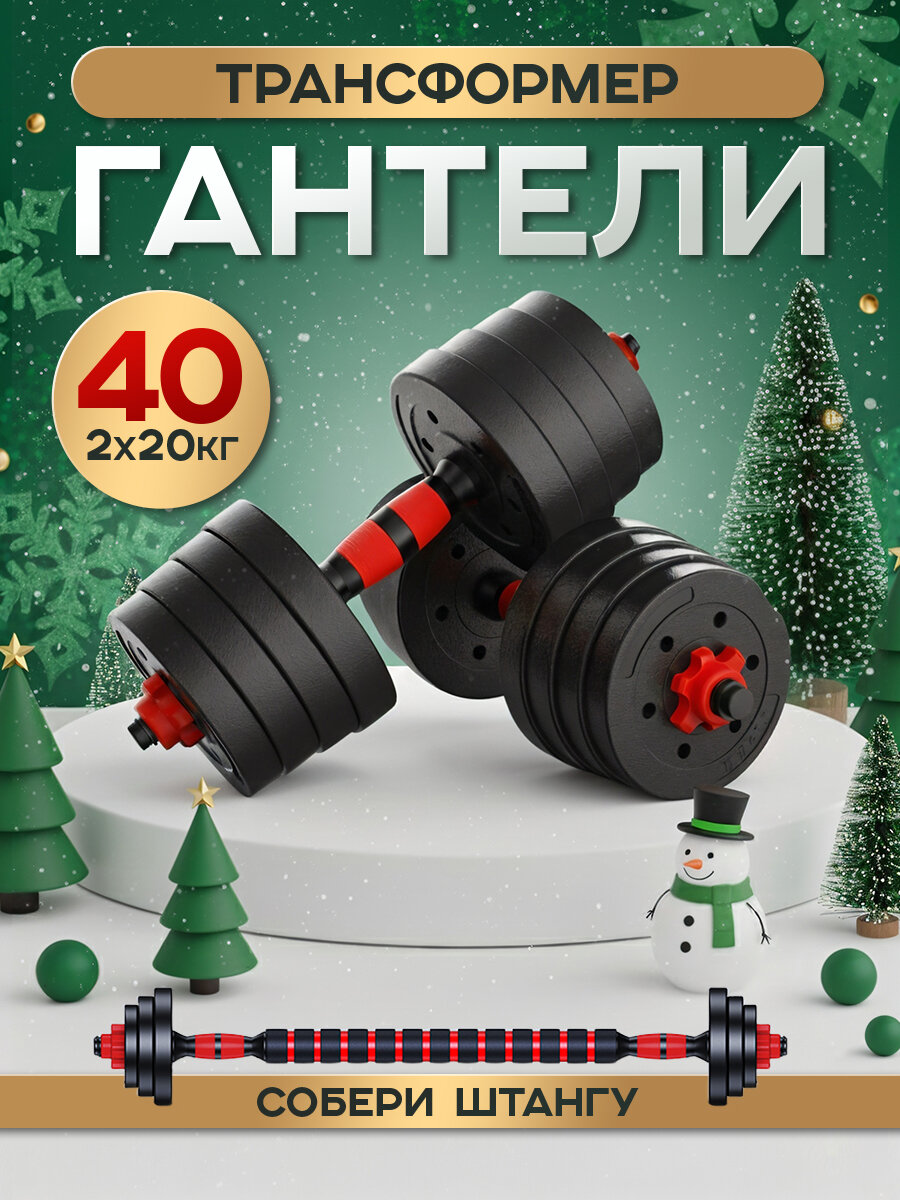 Гантели разборные Блин -да - Гриф 20 кг 2 шт + штанга