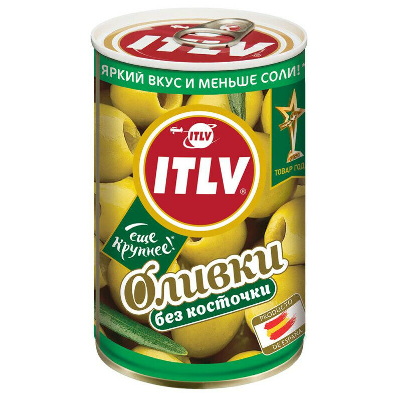 ITLV зеленые оливки без косточек, 314 мл