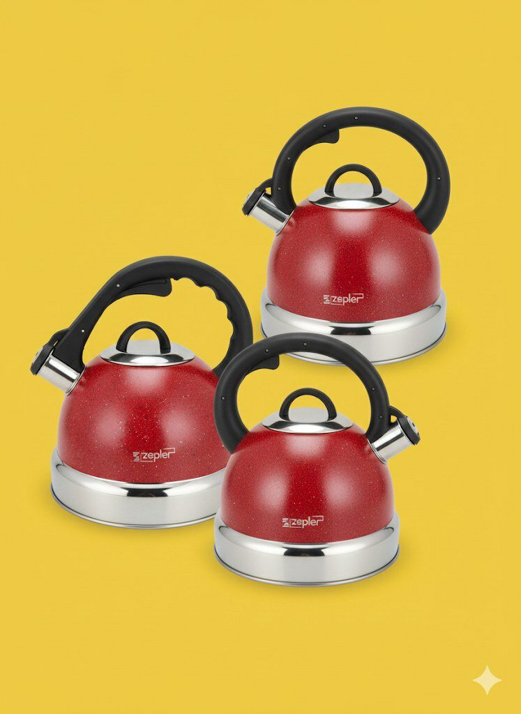 Чайник ZEPTER, металлический, со свистком для всех видов плит, 3.2 л