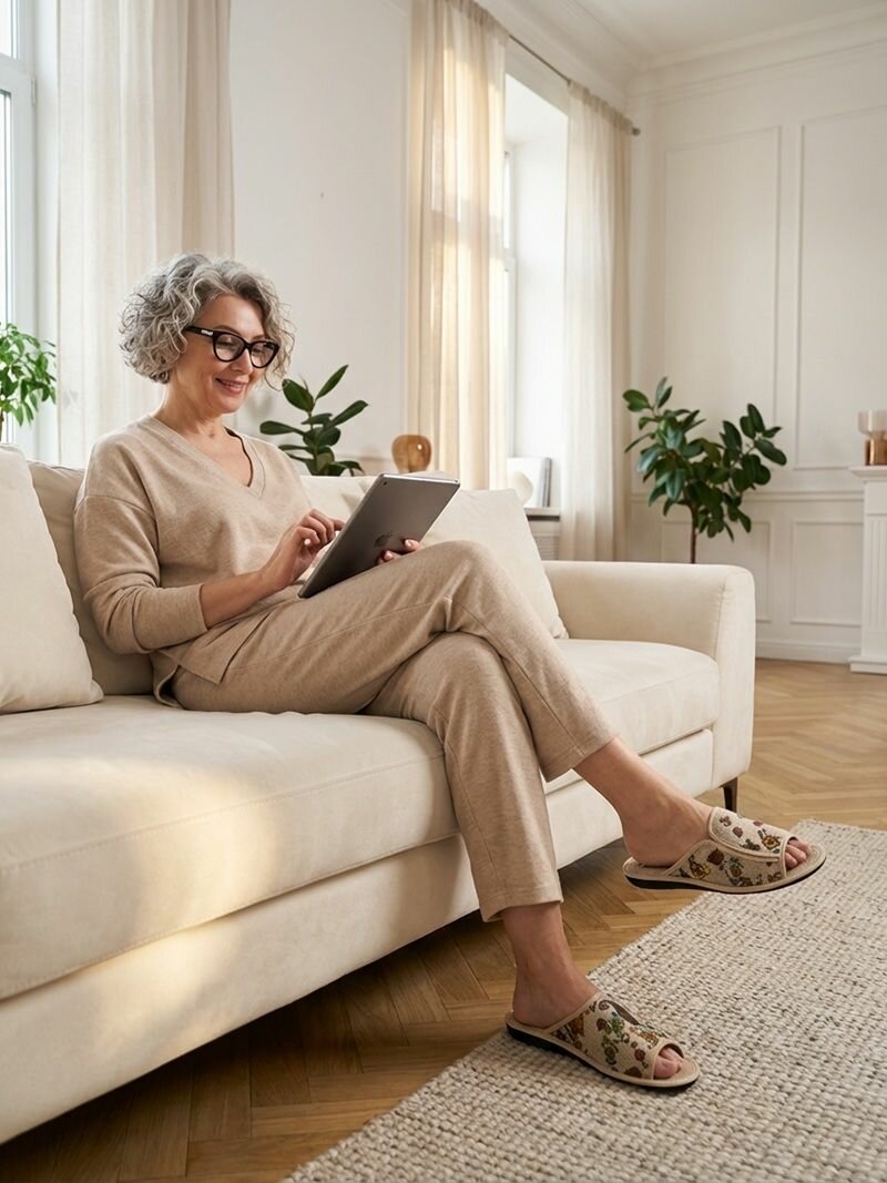 Тапочки AMORA, размер 39, стелька=25см, соломенный — фото 1