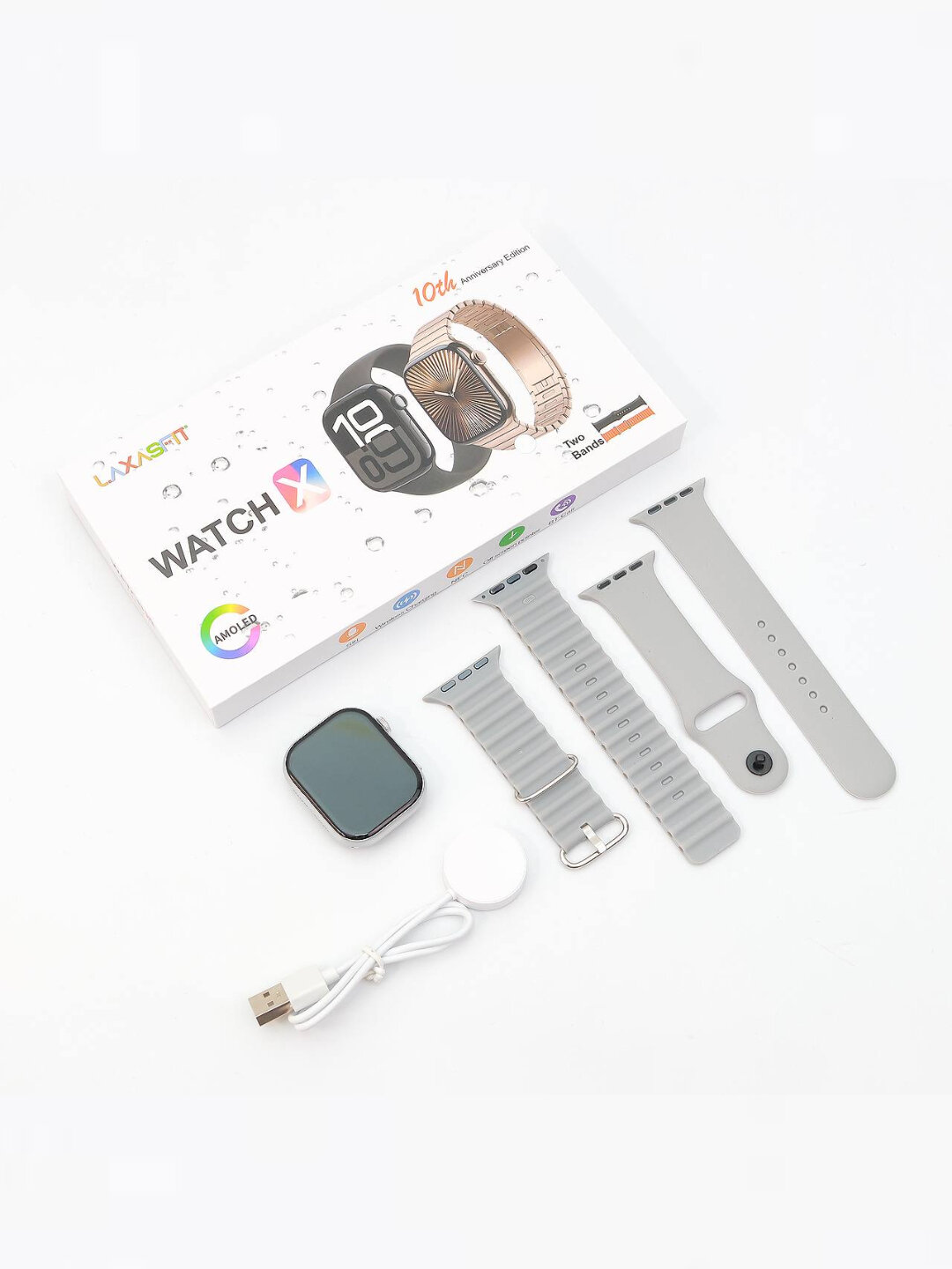 Умные часы серый Smart Watch 10 , с магнитной зарядкой, для iPhone, Android,