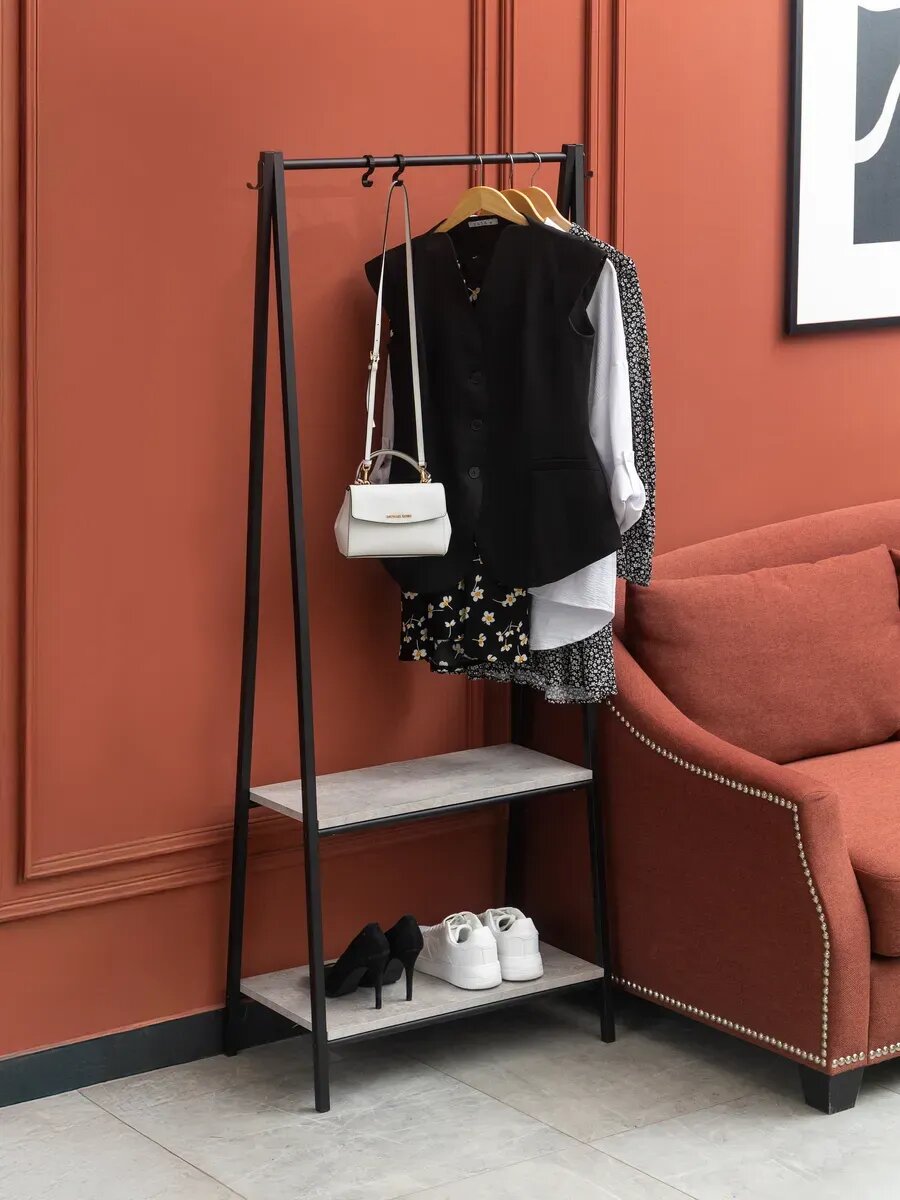 Вешалка Gastrorag, напольная, лофт, 2 крючка для одежды, 173 см x 37 см x 94 см