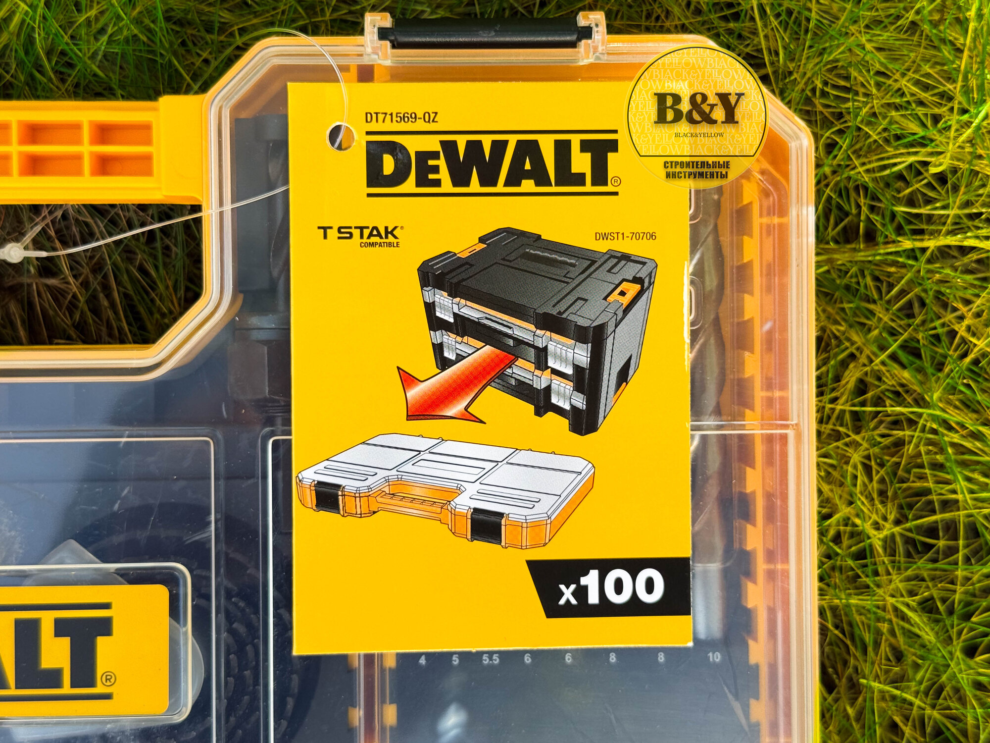 Набор сверл и бит DEWALT DT71569 100 штук, держатель бит в кейсе — фото 1