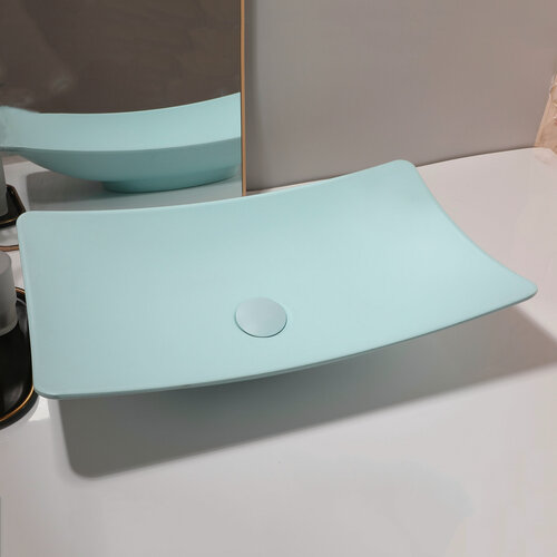 Изображение товара Синий Раковина для ванной накладная，56см*34см раковины для ванной комнаты, гостиницы