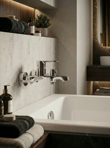 Изображение товара ESKO. Смеситель для ванны и душа с коротким изливом / латунь / 10 лет гарантия/сантехника