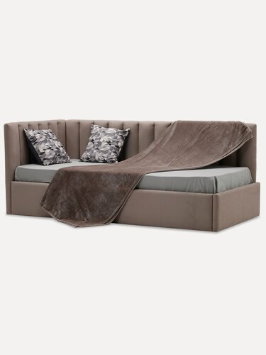 Изображение товара Односпальная кровать Эспо 90х200, с подъемным механизмом, велюр пудрово-розовый