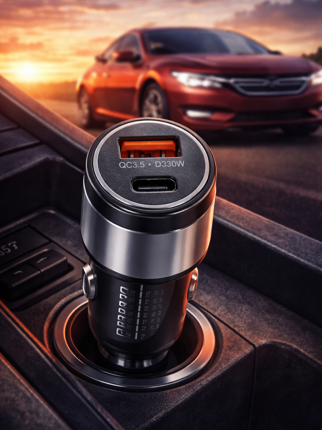Устройство для зарядки телефона в автомобиле, Автомобильное зарядное устройство, USB-A + Type C, 30W
