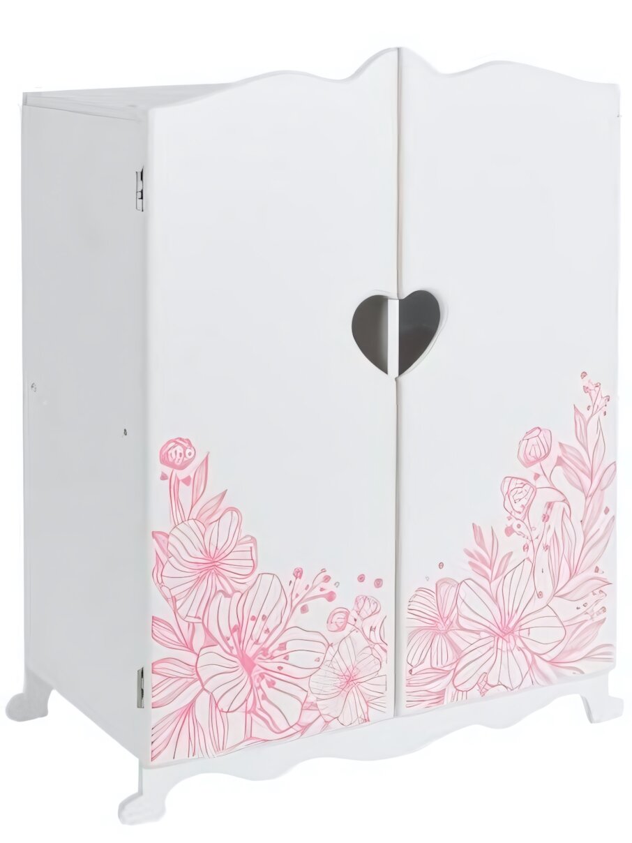 Шкаф для кукол с цветочным принтом "Diamond princess", белый, 445х360х213 мм
