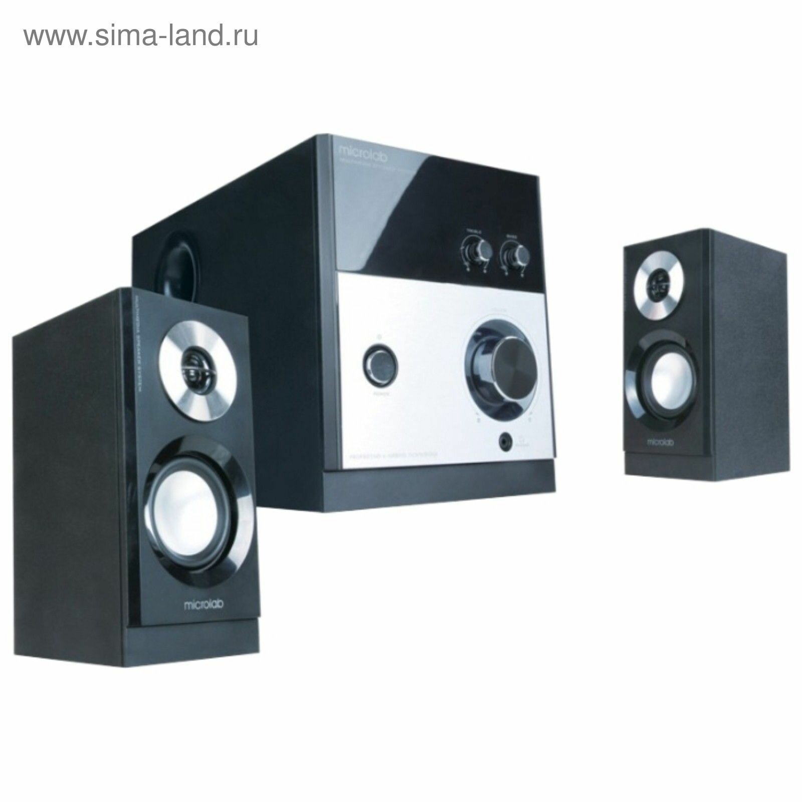 Акустическая система 2.1 Microlab M-880 — 59 Вт RMS, 2RCA, мощный сабвуфер 5.25″, MDF корпус