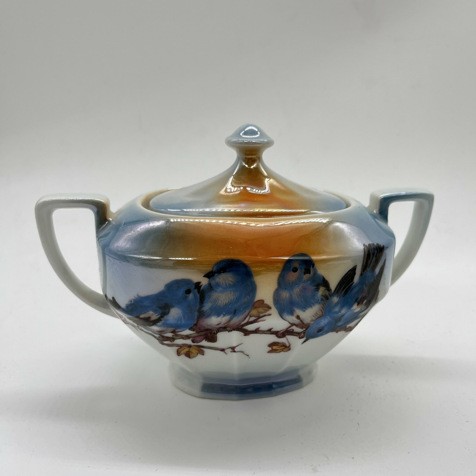 Сахарница "Птички", фарфор, деколь, Victoria, Чехословакия, 1970-1990 гг.