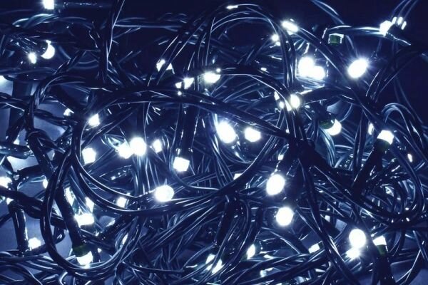 Гирлянда "Нить", 5м, 50LED, бел. IP20 провод зел. 230В, с контроллером 8 режимов.