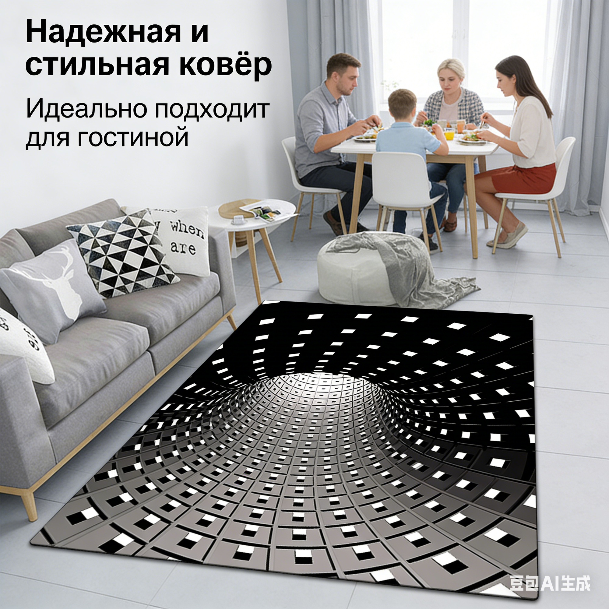 Бытовые нескользящие коврики для пола, полиэфирное волокно, мягкие и удобные, 80*120 см